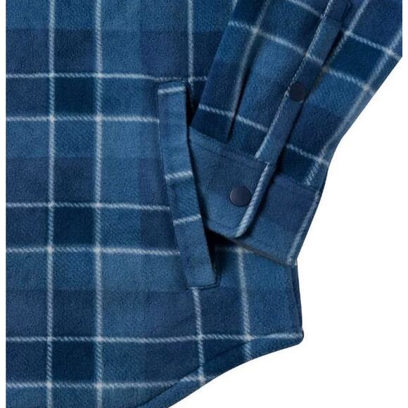 Voyager Mens Super Plush Shirt Jacket Shacket Plaid Blue Snap Button Big Sz 3XL - Picture 3 of 12